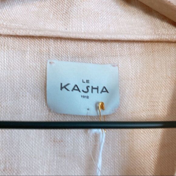Le Kasha Light Linen Tima One Button Blazer Light Pink large - Picture 5 of 12